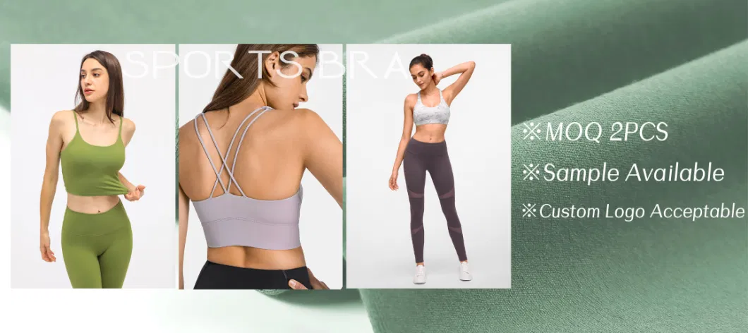Hot Sale Customizable Logo Back Tie Cross High Impact Yoga Top Sports Bra for Women&prime; S