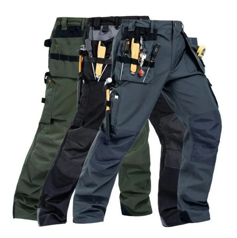 Men Reinforced Work Cargo Pants Multi-Pockets Work Trousers with Hammer Loop with Your Own Logo Embrodiery