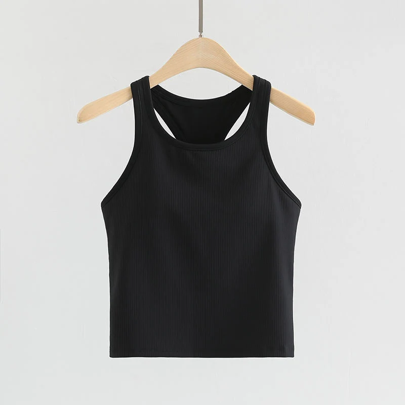 Women Summer Sleeveless Cropped Ribbed Running Quick Dry Super Soft Yoga Tank Tops